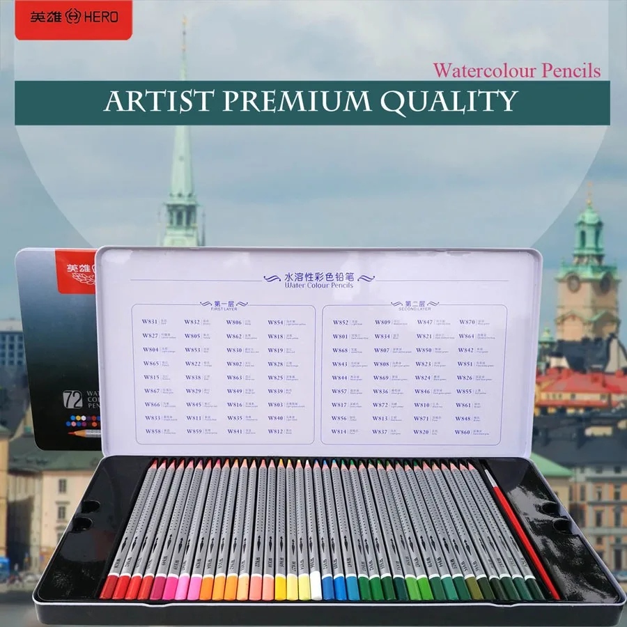 Hero Water Soluble Color pencils 72-1