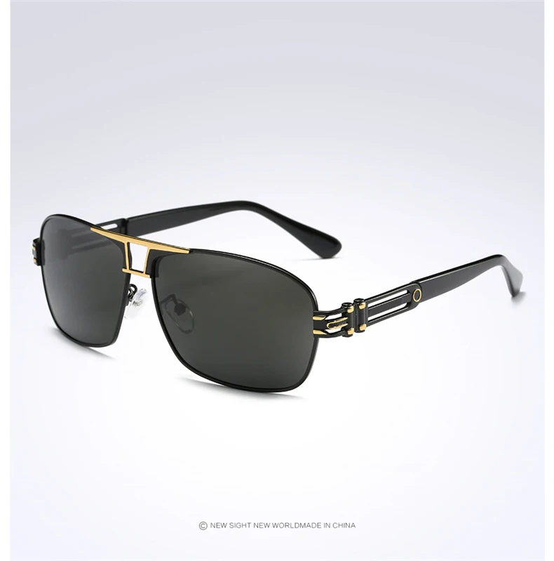 Мужские поляризованные солнцезащитные очки UV400, мужские очки для вождения, серебристая/коричневая оправа, поставляются в коробке