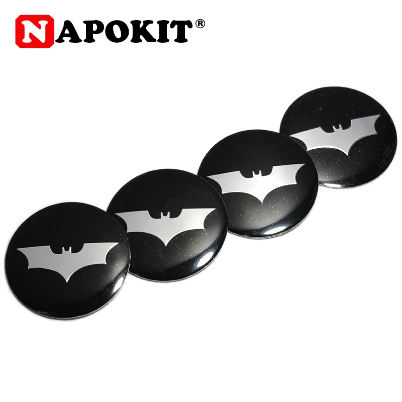 

4PCS 56mm Bat Logo Car Steering Wheel Badge Center Sticker Car Styling for Ford focus 2 3 Chevrolet Cruze Hyundai OPEL Astra