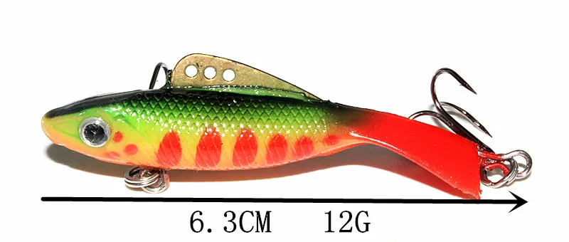 KKWEZVA 4 шт. 63 мм 12 г VIB рыболовная приманка для зимней подледной рыбалки жесткая приманка гольян Pesca снасти Isca искусственная приманка кренкбейт Swimbait