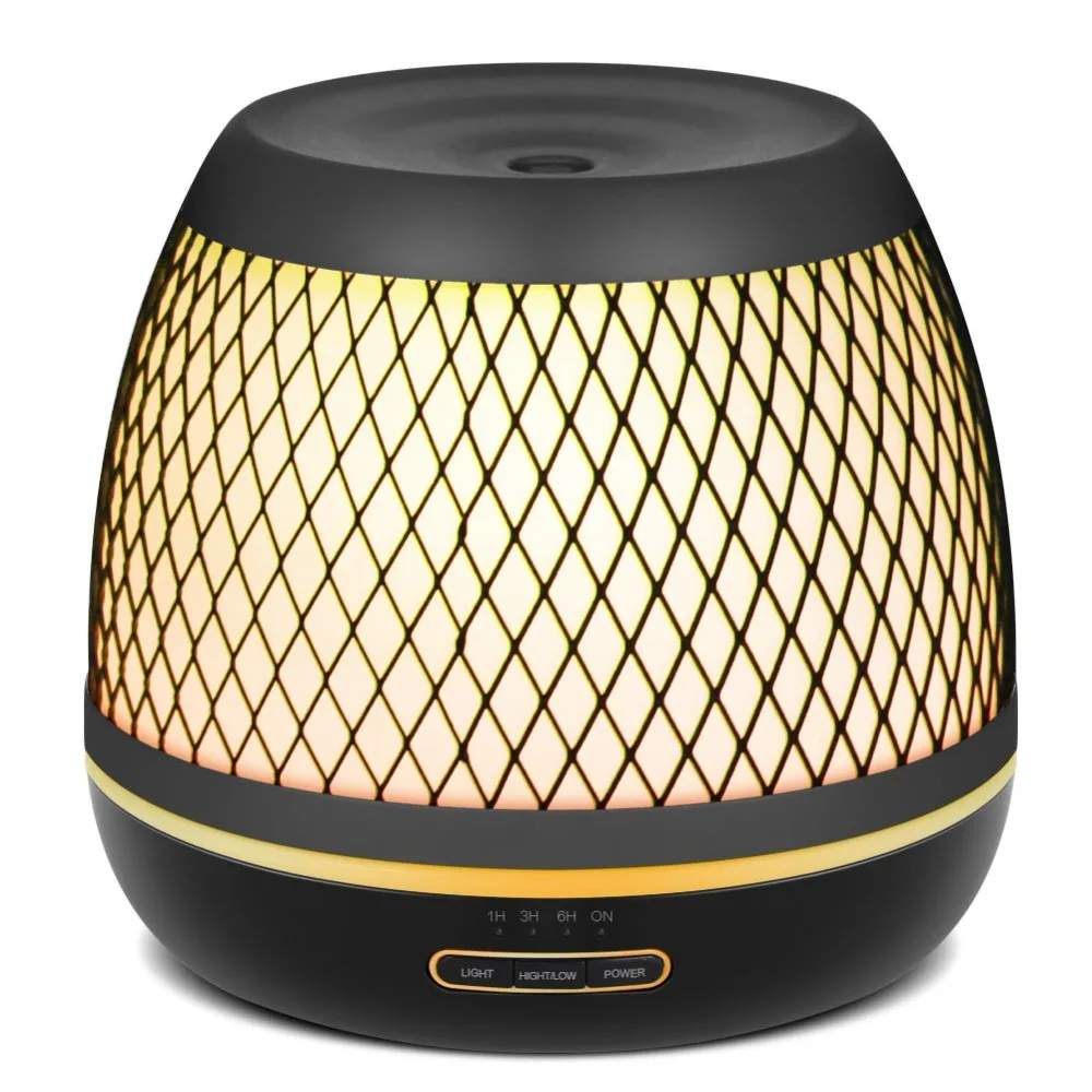 

500ml Aromatherapy Essential Oil Diffuser with Iron Cover Ultrasonic Diffuser Cool Mist Humidifier with 7 Colorful Night light
