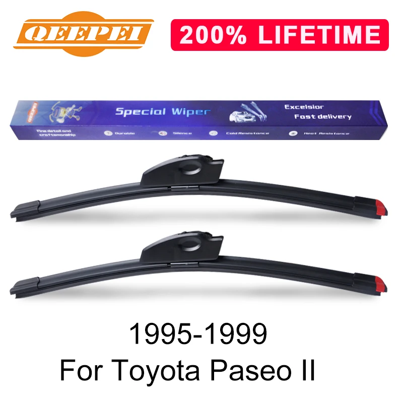 QEEPEI Замена стеклоочистителя для Toyota Paseo II 1995-1999 силиконовая Резина лобовое стекло