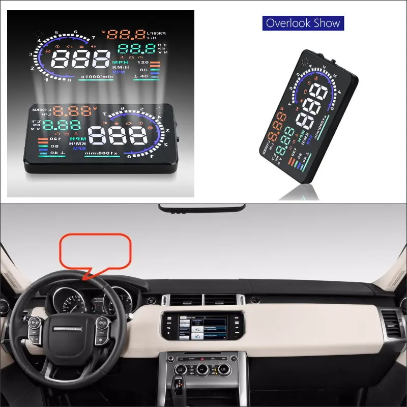 Автомобильный HUD Дисплей на голову для Land Rover Range L322/L405/Evoque/Sport virial Display проектор