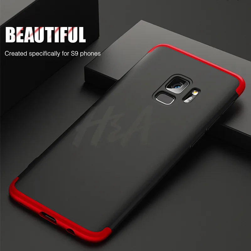 H&A 360 Full Protective Phone Case For Samsung Galaxy S9 S8 Plus S6 S7 Edge Matte PC Shockproof Cover For Samsung Note 9 8 Cases