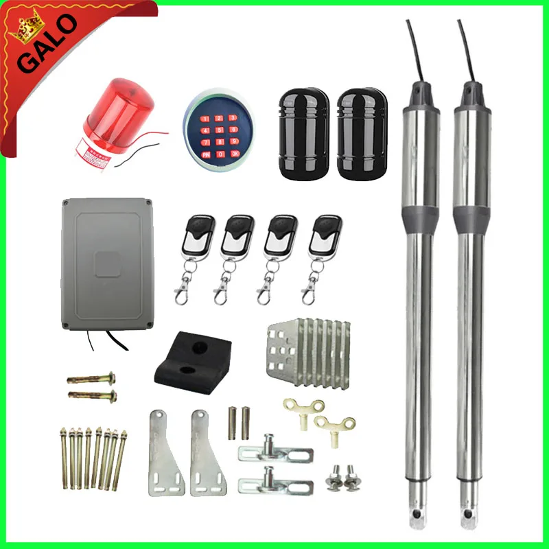 Automatic Dual Swing Gate Opener Motor Kit with Beam Sensor Infrared 100m &1 flash light 4 Remote controls 1 wireless keyboard Automatic Dual Swing Gate Opener Motor Kit with Beam Sensor Infrared 100m &1 flash light 4 Remote controls 1 wireless keyboard