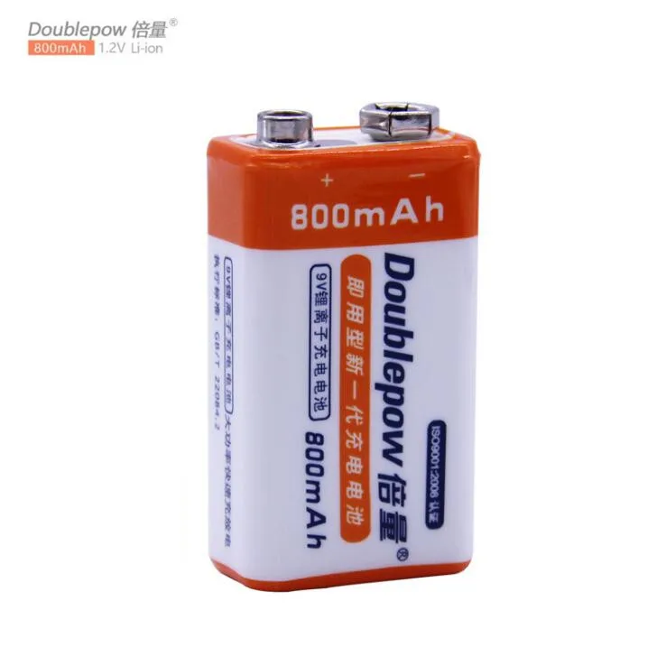 

Doublepow 2pcs 800mAh LSD Rechargeable 9V Battery Current for Microphones / Multimeters