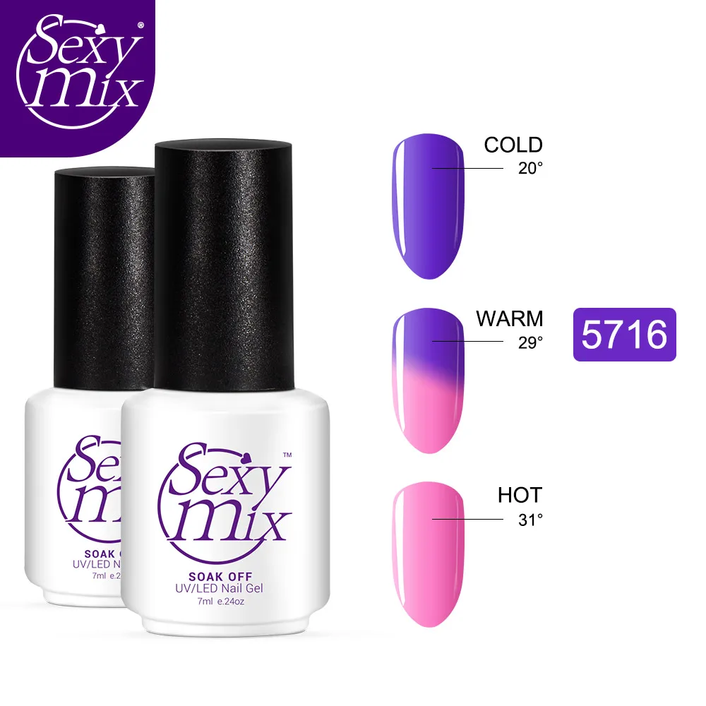 Good Offer of  Sexy Mix Gel Nail Polish Color Changing Temperature UV Gelpolish 25 Colors 7ML Soak off UV Gel Poli