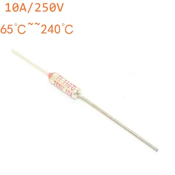 

100pcs/lot RY Micro thermal fuse 10A250V 180 185 192 210 216 230 240 65 85 92 Degrees Mini temp fuse metal shell Thermal Cutoff