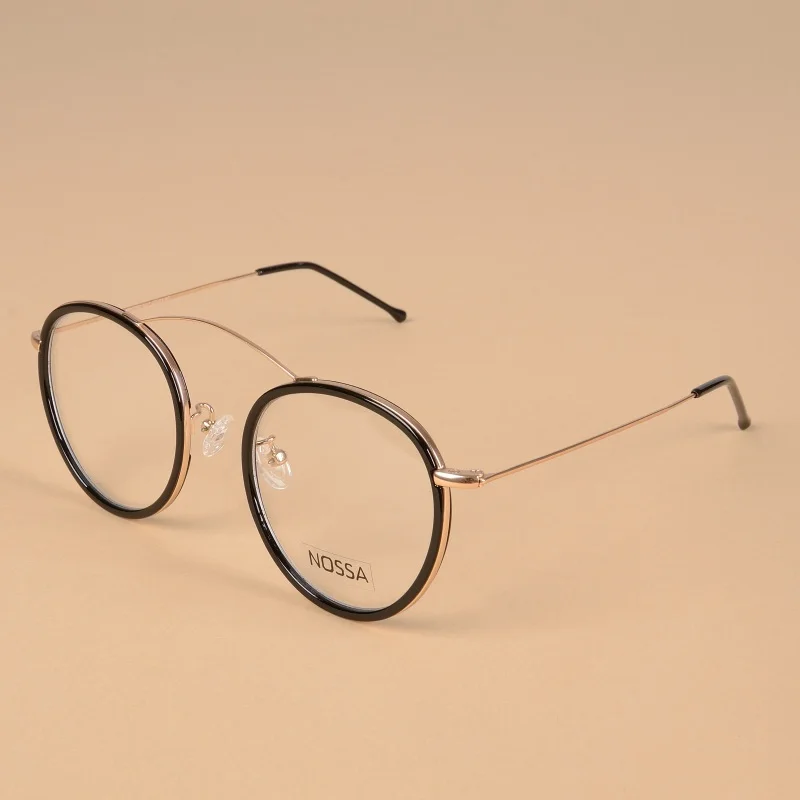 Ультралегкая титановая оправа для очков для женщин и мужчин, модные круглые оптические очки, оправа для женщин, трендовые прозрачные линзы, очки - Цвет оправы: Bright Black