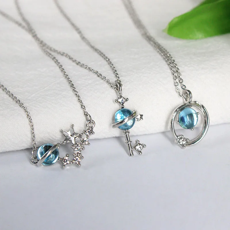 

Timlee N002 New Temperamental Star Planet Rhinestone Pendant Alloy Necklaces Fashion Accessories Wholesale