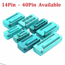 2 pcs zif soquete ic 14pin teste universal zif soquetes 14 p mergulho 16pin 18pin 20pin 24pin 32pin 40pin 16 p/18 p/20/24 p/28 p
