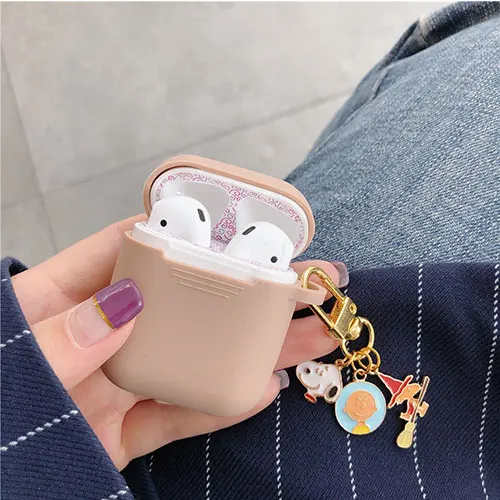 Милый мультяшный силиконовый чехол для Apple Airpods, чехол, аксессуары, Bluetooth наушники, наушники, защитный чехол, декоративная коробка, сумка - Цвет: A