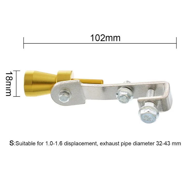 Турбо звуковой свисток глушители выхлопной трубы авто выдув клапан-симулятор глушители алюминиевый сплав автомобиля турбо свисток Размер s-xl - Цвет: Size S-Gold
