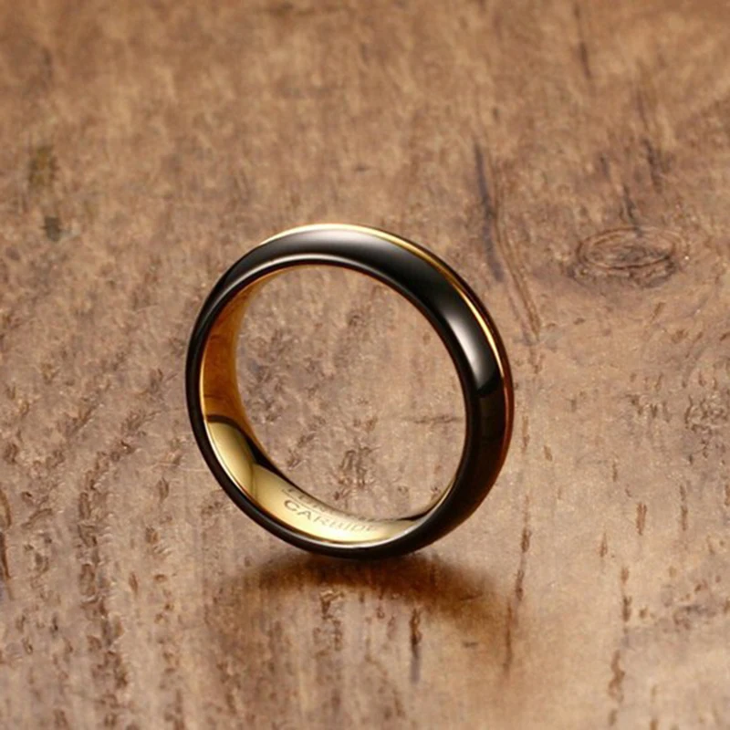 Beichong полированная золотая линия вольфрамовое стальное кольцо для мужчин ювелирные изделия 6 мм Карбид кольцо для помолвки подарок