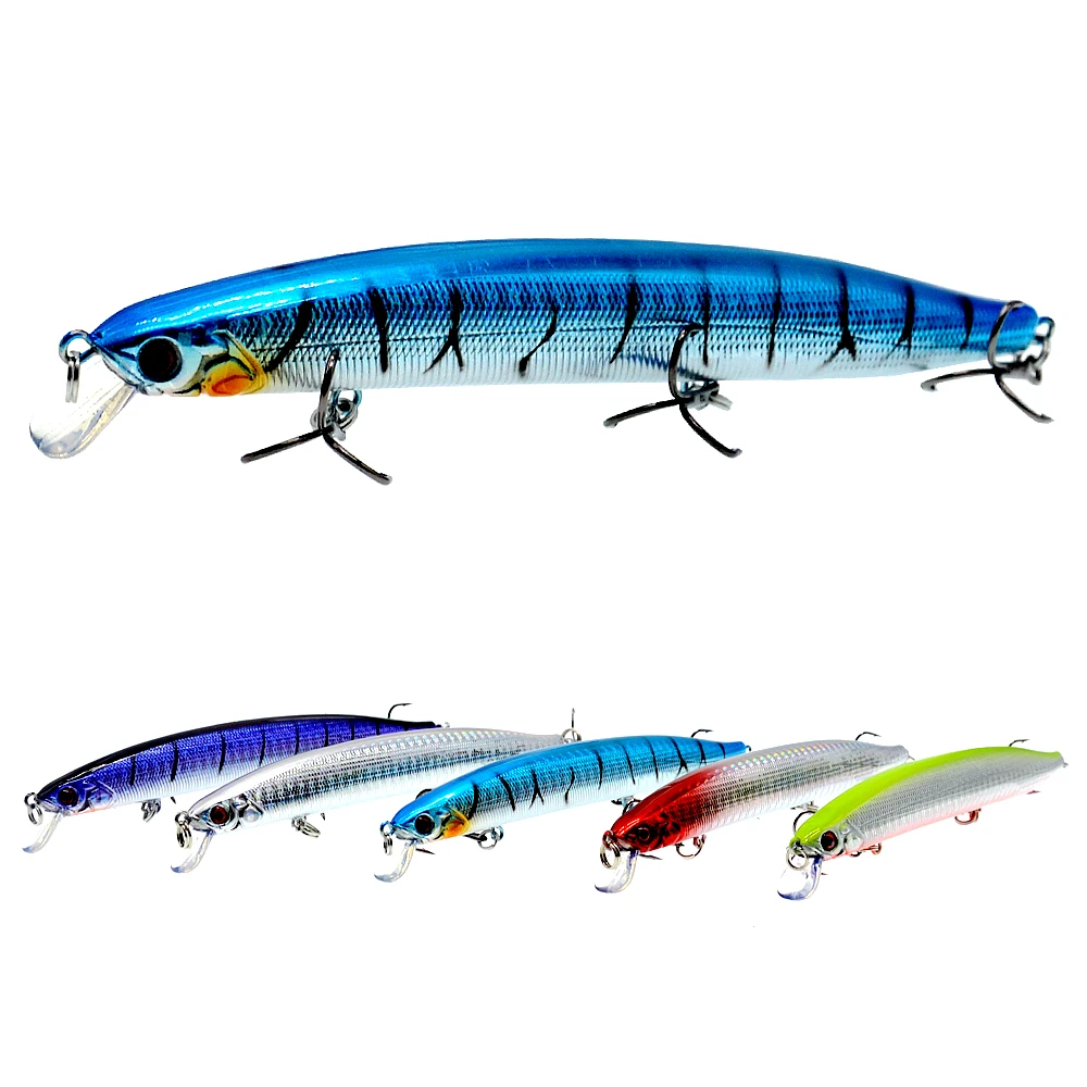 

WLDSLURE 1pcs fishing Lure Big Minnow Hard Body Wire Fish Bait 20g 3 Hooks Fresh Saltwater Catfish Seabass Catch