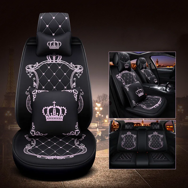 

WLMWL Universal Leather Car seat cover for Peugeot all models 206 307 407 207 2008 3008 508 208 308 406 301 car accessorie