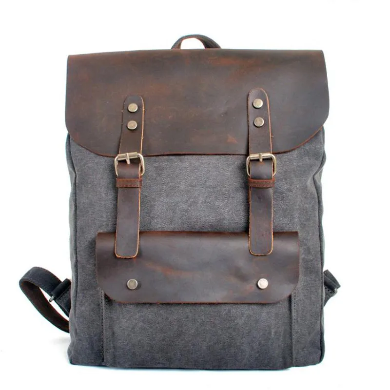 Mochila De Moda De Cuero De Lona Para Hombre Mochila Escolar Militar Para Mujer 2020 Mochila Fashion Bagpack Mochilacanvas Men Backpack Aliexpress