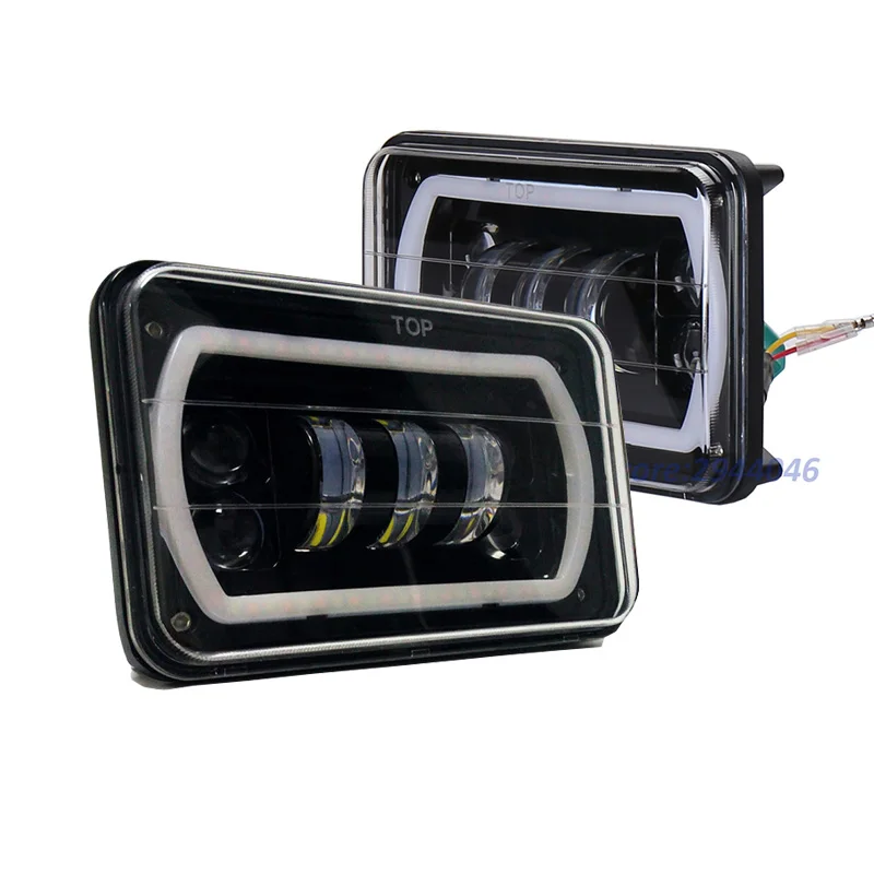 1 пара 4x6 &quotквадратный белый/желтый halсветодио дный LED прямоугольные фары
