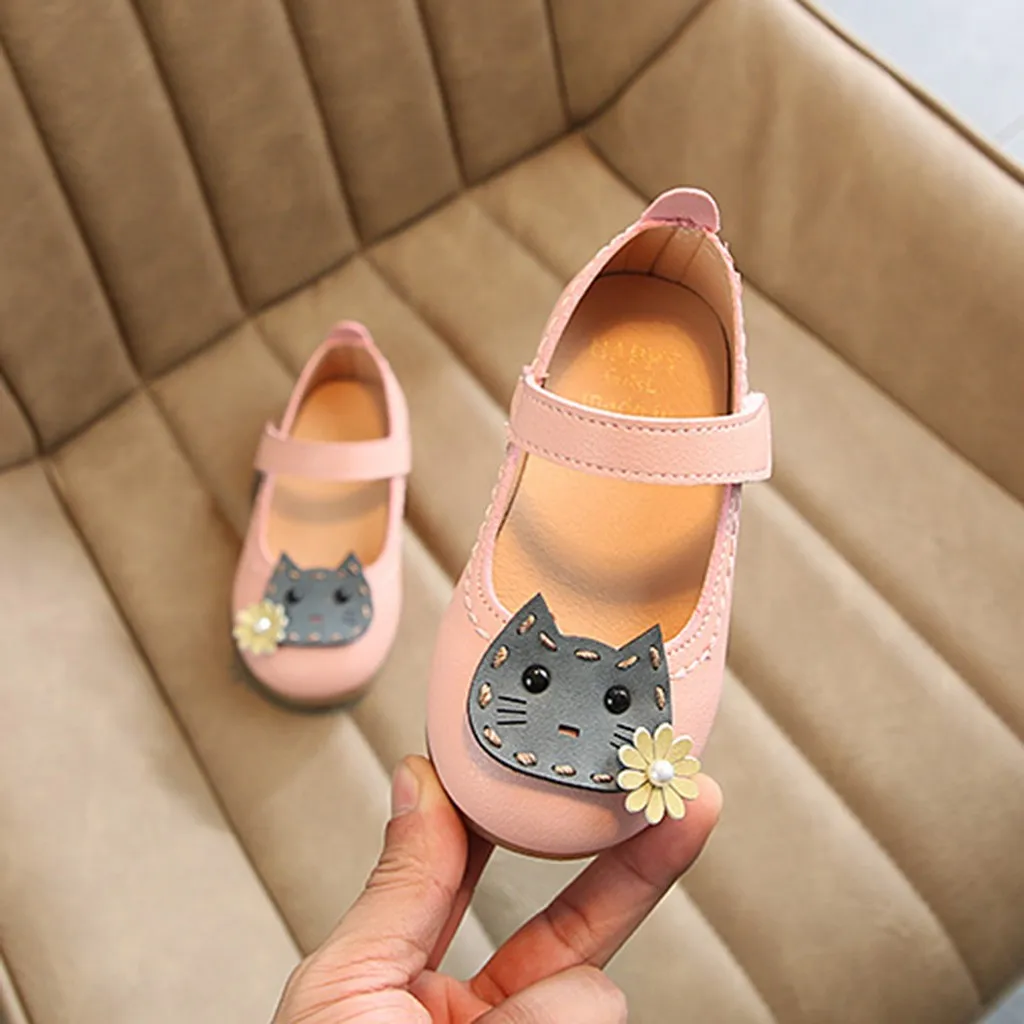 MUQGEW/Обувь для маленьких девочек; обувь принцессы для девочек с цветочным рисунком и котом; повседневные сандалии для девочек; Летняя обувь из искусственной кожи на мягкой подошве