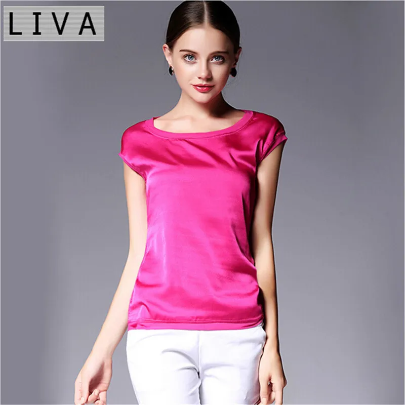 Plus Size S XXL Imitation Silk Blouse Women 2016 Summer Style Sleeveless Blouse Top Woman Blusa