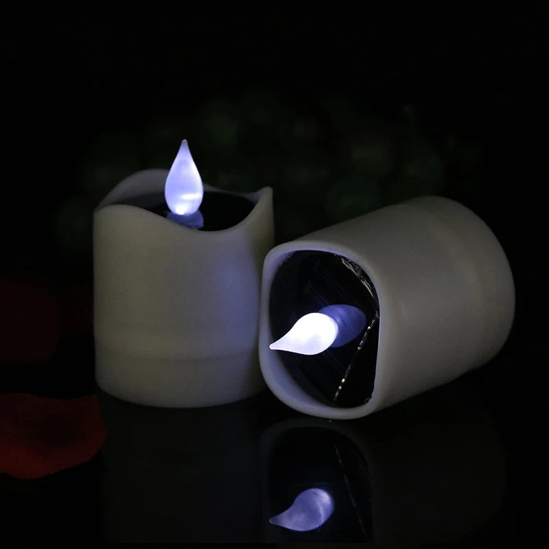 Movido a Energia Luzes de Velas Cintilação sem Chama Decoração do Casamento para o Dia dos Namorados Dia das Bruxas Lote Solar Chá Festival Lâmpada Natal 6 Pçs - 11 Lâmpadas solares