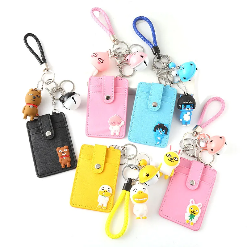 

HNXZXB Name Credit Card Holders Women Men PU Bank Card Neck Strap Card Bus ID holders candy colors Identity badge with lanyard 9