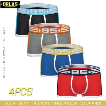 

BS 4PC/LOT Mens Underwear Men Underpants Comfortable Underwear Male Boxer Shorts Solid Cuecas Male Men Panties Shorts cotton