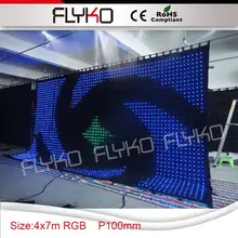 P10 4*7 м Гибкие светодиодные видео концертный занавес видео стены