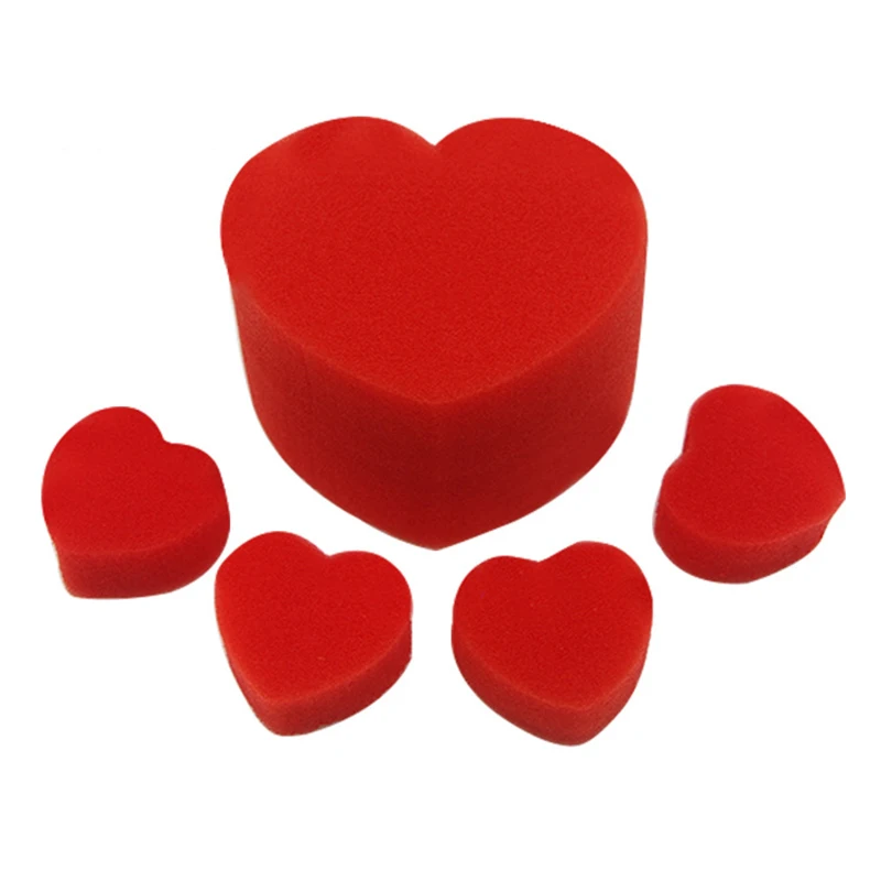 

5pcs/lot Multiplying Sponge Hearts Valentine's Wedding Close-Up Appearing Magic Trick Accessories Easy Magic Toys for Children