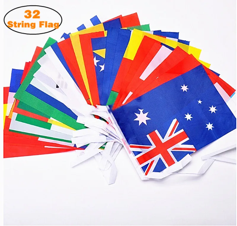 

2018 World Football Cup 32 Country String flag 5.5''*8.27'' Country Banner Bar Home Football Soccer Fan Party Decoration GYH