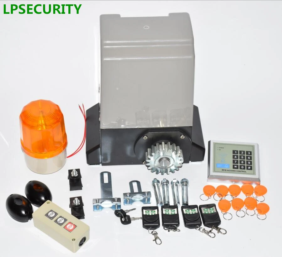 LPSECURITY 4m or 5m nylon racks 800kg automatic sliding gate opener motor with 4 remote controls with optional parts LPSECURITY 4m or 5m nylon racks 800kg automatic sliding gate opener motor with 4 remote controls with optional parts