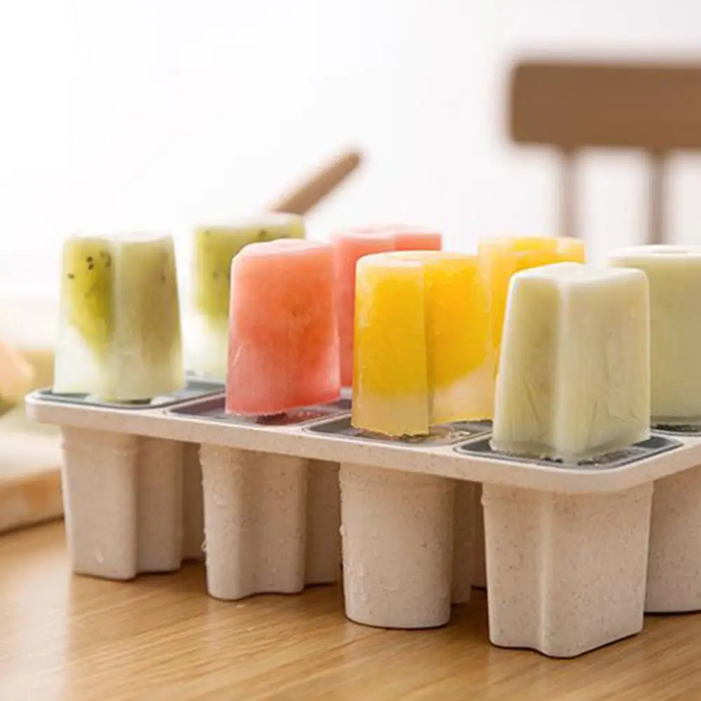 8 полости пластиковые формы силиконовые полости для заморозки мороженого формы конфеты бар делая инструмент сок формы для мороженого