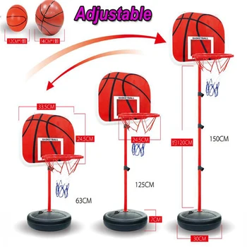 

akitoo 1421 150cm Basketball Outdoor Indoor Sports Basketball Basket Frame Children Cast Iron Lifting Basketball Frame 2 Ball