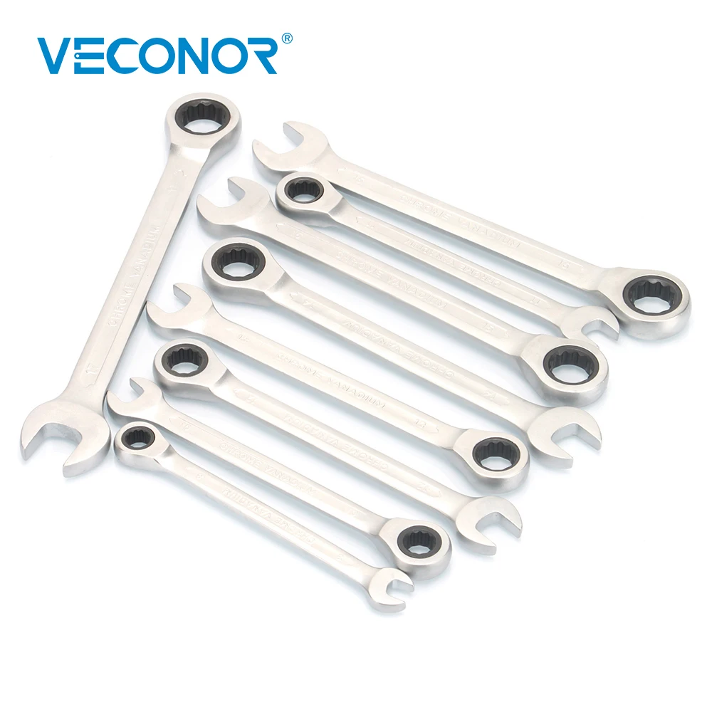 

VECONOR 9 pieces combination ratchet wrench set ratcheting key wrench spanner 72 teeth 8, 10, 11, 12, 13, 14, 15, 16, 17mm