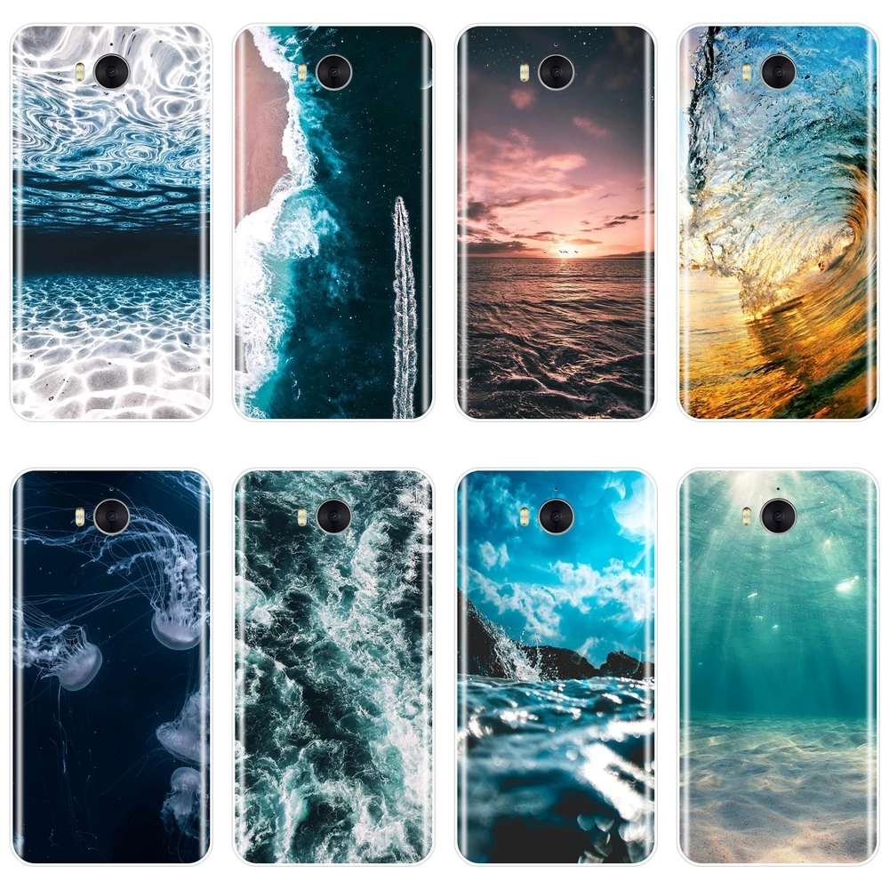 Для huawei Y3 Y5 Y6 II Y7 2017 Pro силиконовый чехол для телефона волны океана мягкая задняя