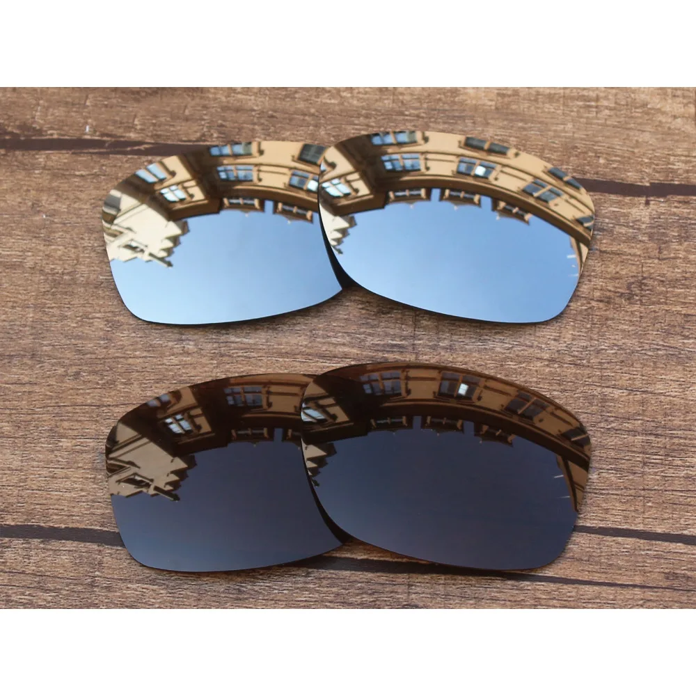 

Vonxyz 2 Pairs Chrome Mirror & Bronze Brown Polarized Replacement Lenses for-Oakley Jupiter Squared Frame