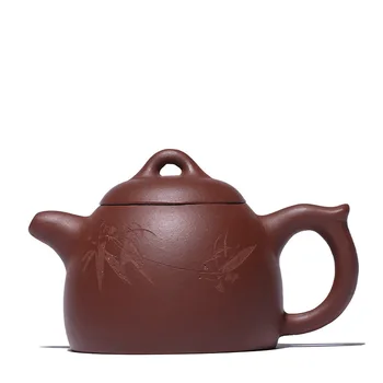 

100ML Purple sand teapot undressed kung fu carved handmade pot creative drinkware suit black tea puer