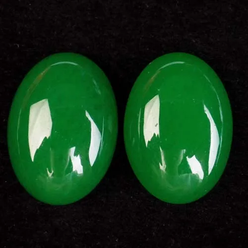 2 шт./лот) натуральный смешанный камень овальный кабошон 25x18x6 мм yl061802 - Окраска металла: green jade
