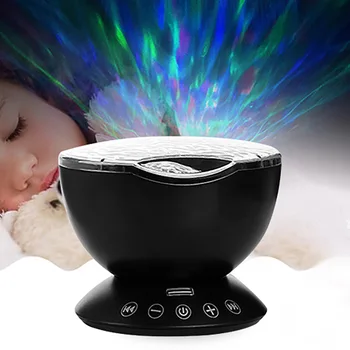 

Ocean Wave Projector LED Night Light With USB Remote Control TF Cards Music Player Speaker Aurora Dropshipping Projection