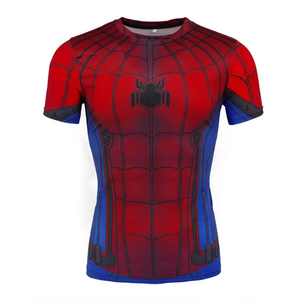 

cosplay 3D Iron Spiderman T Shirt Men Avengers t-Shirt Compression Crossfit Short Sleeve Brand Tee Shirt Tops costumes