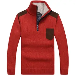 Кашемировый свитер Для мужчин одежда 2018 осень-зима Толстая теплая шерсть пуловер Для мужчин Повседневное молния водолазка тянуть Homme 8016