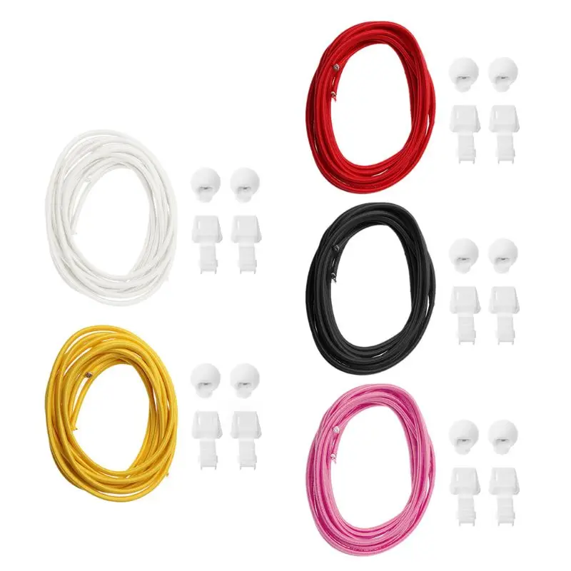 

110cm Shoe Strings Universal No Tie Elastic Shoelaces Sneaker Sport Shoes Running Laces Lazy Lanyard Women Men Locking Supplies