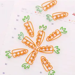 10 шт./компл. морковь скрепки для бумаги в форме творческий милый мультфильм девушка иглы простой канцелярские закладки булавки офисные