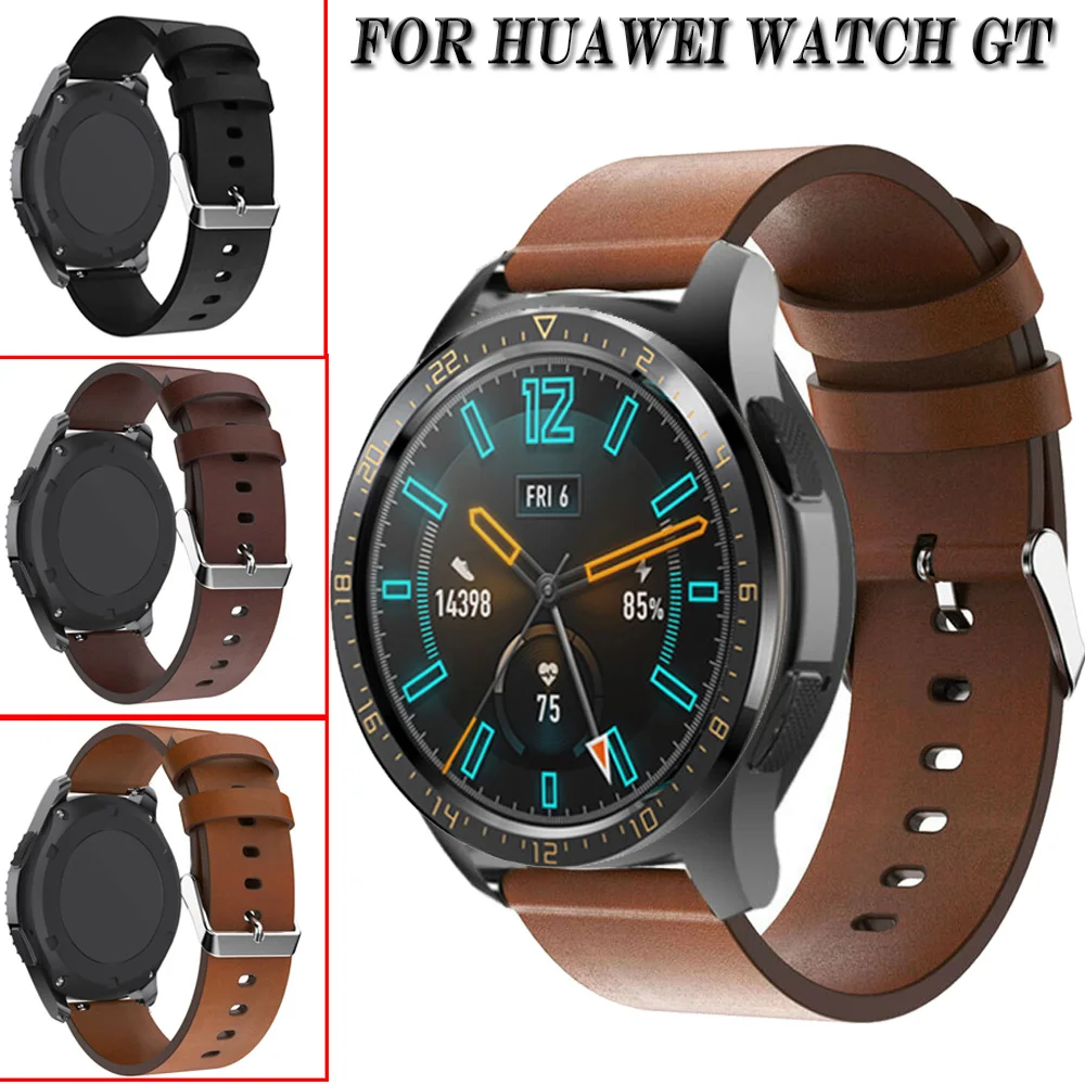 Ремешок из натуральной кожи для HUAWEI WATCH GT GT2 сменный Браслет ремешок часов Galaxy Watch
