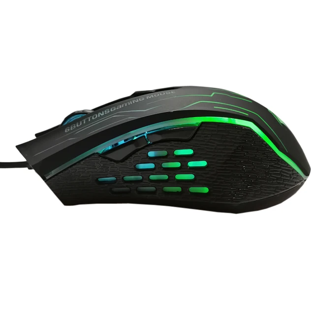 FORKA 3200DPI Silent Click USB Wired Gaming Mouse 6 Buttons 3
