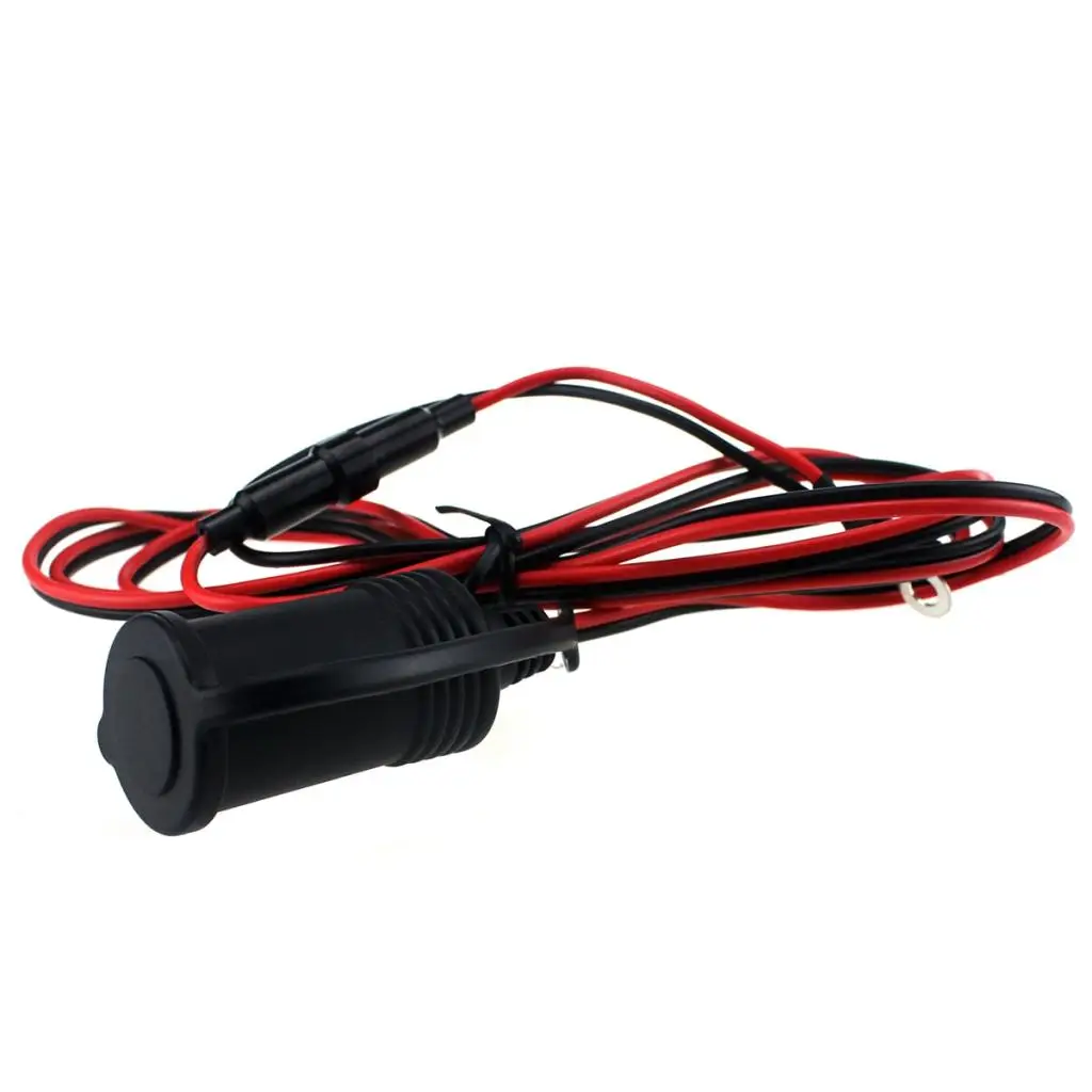 Waterproof 12 Volt Outlet Power Socket Car Truck Motorcycle Cigarette Lighter Plug with Fuse Wire