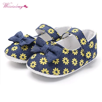 

Fashion Spring Baby Shoes Shallow Soft Canvas Newborn Girl Footwear Floral Print For 0-18 Months 4Colors