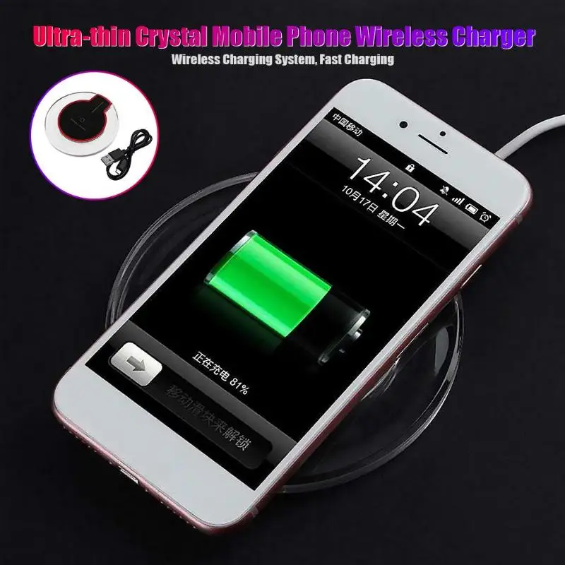 K9 Kristall Telefon Drahtlose Ladegerät Adapter QI USB Schnelle Lade Für Iphone 6/7/8/X Stecker sam