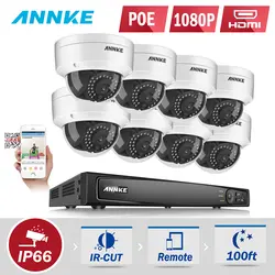 ANNKE 8CH 1080 P PoE камера безопасности Системы с 8 шт 2MP HD камера сетевой безопасности Крытый Открытый видеонаблюдения Системы