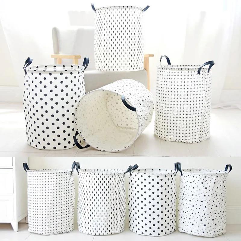 القطن الكتان سلة الغسيل طوي للماء سلة الغسيل متعددة الوظائف سلة التخزين XHC88